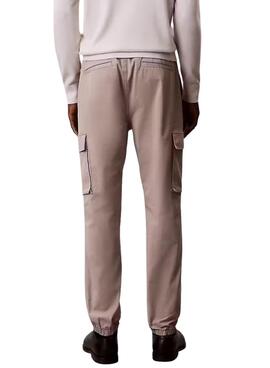 Pantalons cargo Calvin Klein Jeans Twill élastique vintage kaki pour homme
