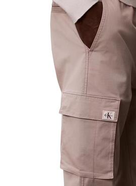 Pantalons cargo Calvin Klein Jeans Twill élastique vintage kaki pour homme
