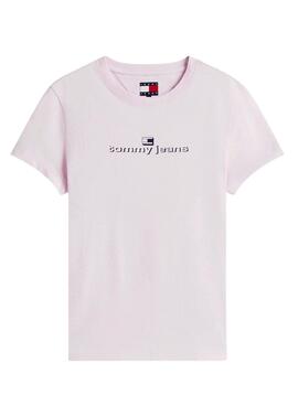 Débardeur Tommy Jeans Slim Logo rose pour femme