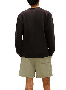 Sweat à capuche Tommy Jeans Linear Chest noir pour homme