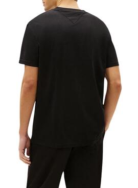 T-shirt Tommy Jeans Linear Logo noir pour homme