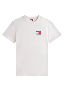 T-shirt Tommy Jeans Essential Flag blanc pour homme