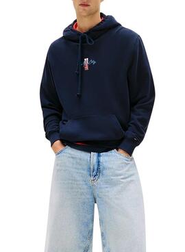 Sweat-shirt Tommy Jeans Backprint bleu marine pour homme