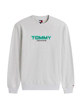Sweat-shirt Tommy Jeans 90S Block gris pour homme