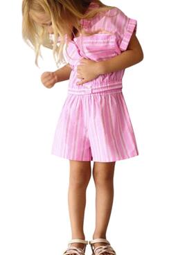 Ensemble Mayoral rose à rayures pour fille.