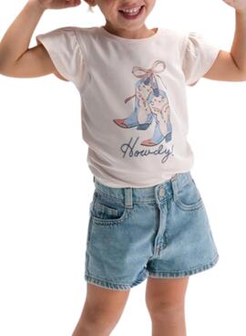 Short en jean de base Mayoral tejano para niña.