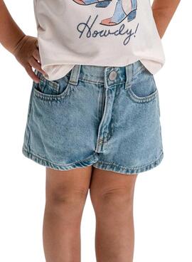 Short en jean de base Mayoral tejano para niña.