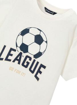 T-shirt Mayoral League blanc pour garçon