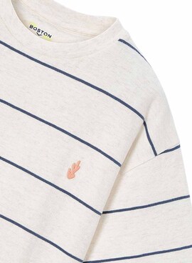 T-shirt Mayoral à rayures blanc et bleu pour garçon