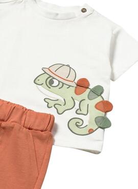 Ensemble Mayoral Caméléon blanc et orange pour bébé