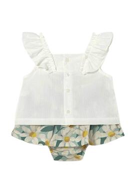 Ensemble Mayoral blouse et jupe fleurie bleue pour bébé