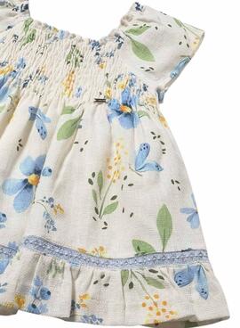 Robe Mayoral fleurs bleues pour bébé