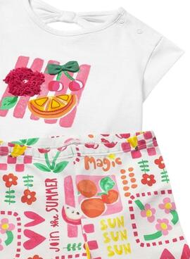 Ensemble Mayoral trois pièces fruits rose pour bébé
