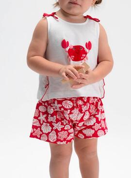 Ensemble Mayoral rouge et blanc à carreaux pour bébé