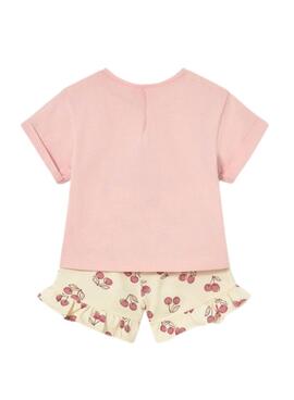 Ensemble t-shirt et short Mayoral pivoine rose pour bébé