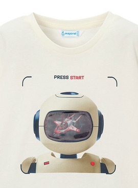 T-shirt Mayoral Robot beige pour garçon