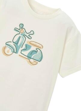 T-shirt Mayoral Vespa blanc pour garçon