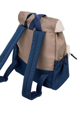 Sac à dos Mayoral avec rabat à fermeture éclair en couleur marron pour garçon et fille.