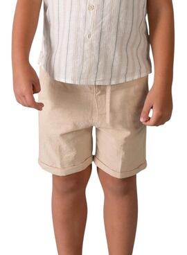 Short en lin froissé Mocca