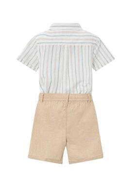 Short en lin froissé Mocca