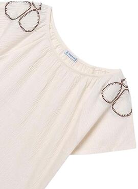T-shirt Mayoral en voile beige pour fille