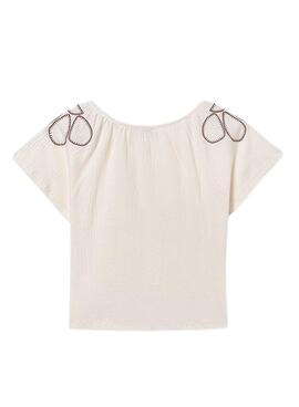 T-shirt Mayoral en voile beige pour fille