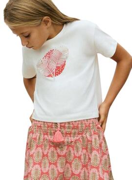 T-shirt Mayoral blanc pour fille