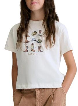 T-shirt Mayoral rodeo blanc pour fille