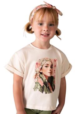 T-shirt et bandeau blanc Mayoral pour fille.
