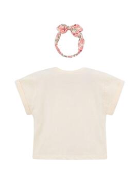 T-shirt et bandeau blanc Mayoral pour fille.