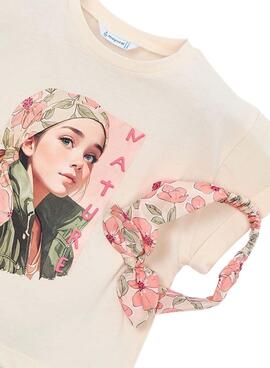 T-shirt et bandeau blanc Mayoral pour fille.