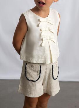 Ensemble Mayoral rose à rayures pour fille.