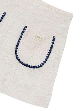 Ensemble Mayoral rose à rayures pour fille.