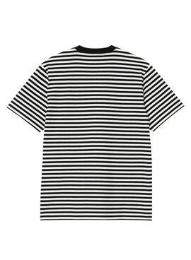 T-shirt Carhartt Ezra à rayures blanc et noir pour homme