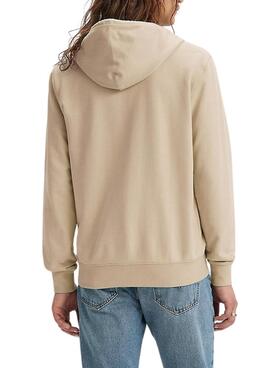 Sweat à capuche Levis Original Zip beige pour homme