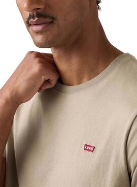 T-shirt Levi's vintage beige basique pour homme.