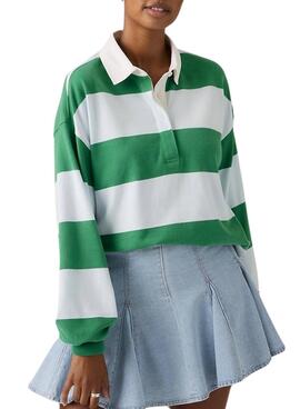 Polo Levis Reenie à rayures vertes et bleues pour femme.