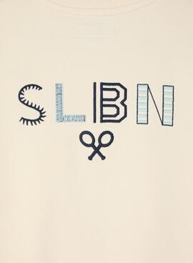 Sudadera Silbon logo ethnique beige pour homme