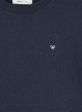 Sweat à capuche Silbon avec logo ethnique bleu marine pour homme