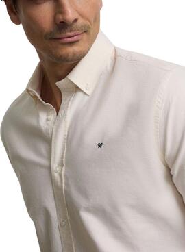 Chemise Silbon à rayures jaunes Oxford pour homme