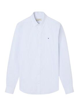 Chemise Silbon rayée bleu Oxford pour homme