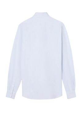 Chemise Silbon rayée bleu Oxford pour homme