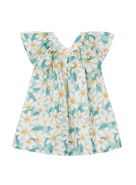 Robe Mayoral marguerites bleues et jaunes pour fille