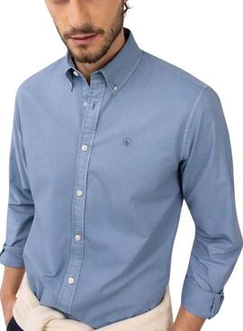 Chemise El Ganso teinte en bleu clair pour homme.