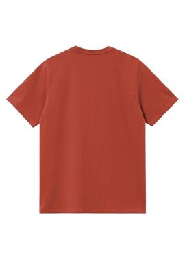 T-shirt Carhartt American Script orange pour homme