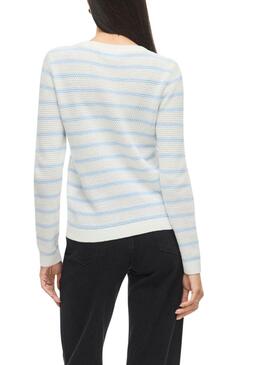 Maillot Vila Vidalo blanc et bleu pour femme