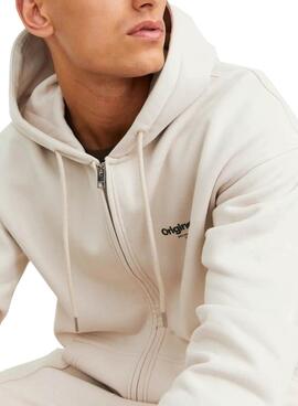 Sweatshirt Jack and Jones Vesterbro beige pour homme