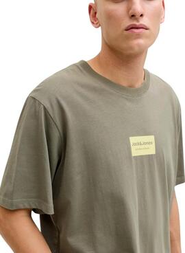 T-shirt Jack and Jones Frank verte pour homme