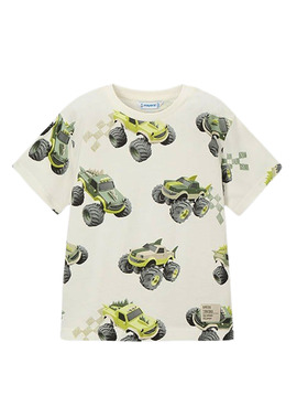 T-shirt Mayoral voitures blanches pour garçon