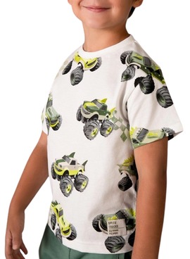 T-shirt Mayoral voitures blanches pour garçon